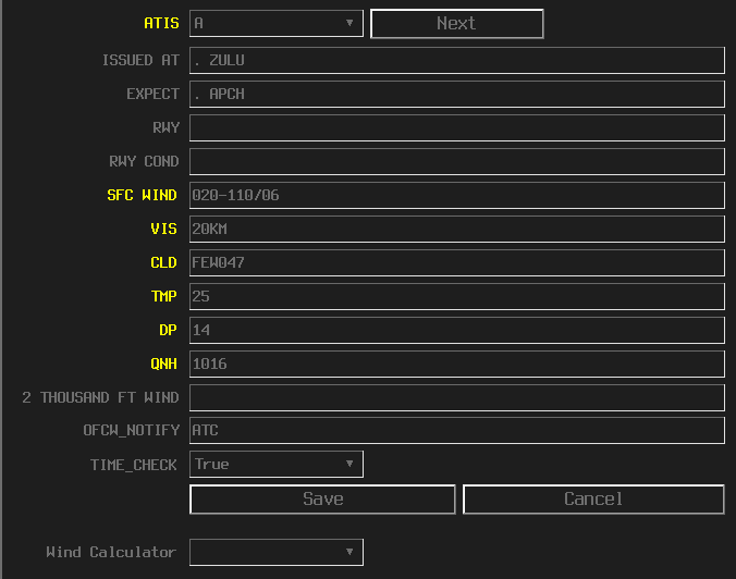 vatSys Tools Menu